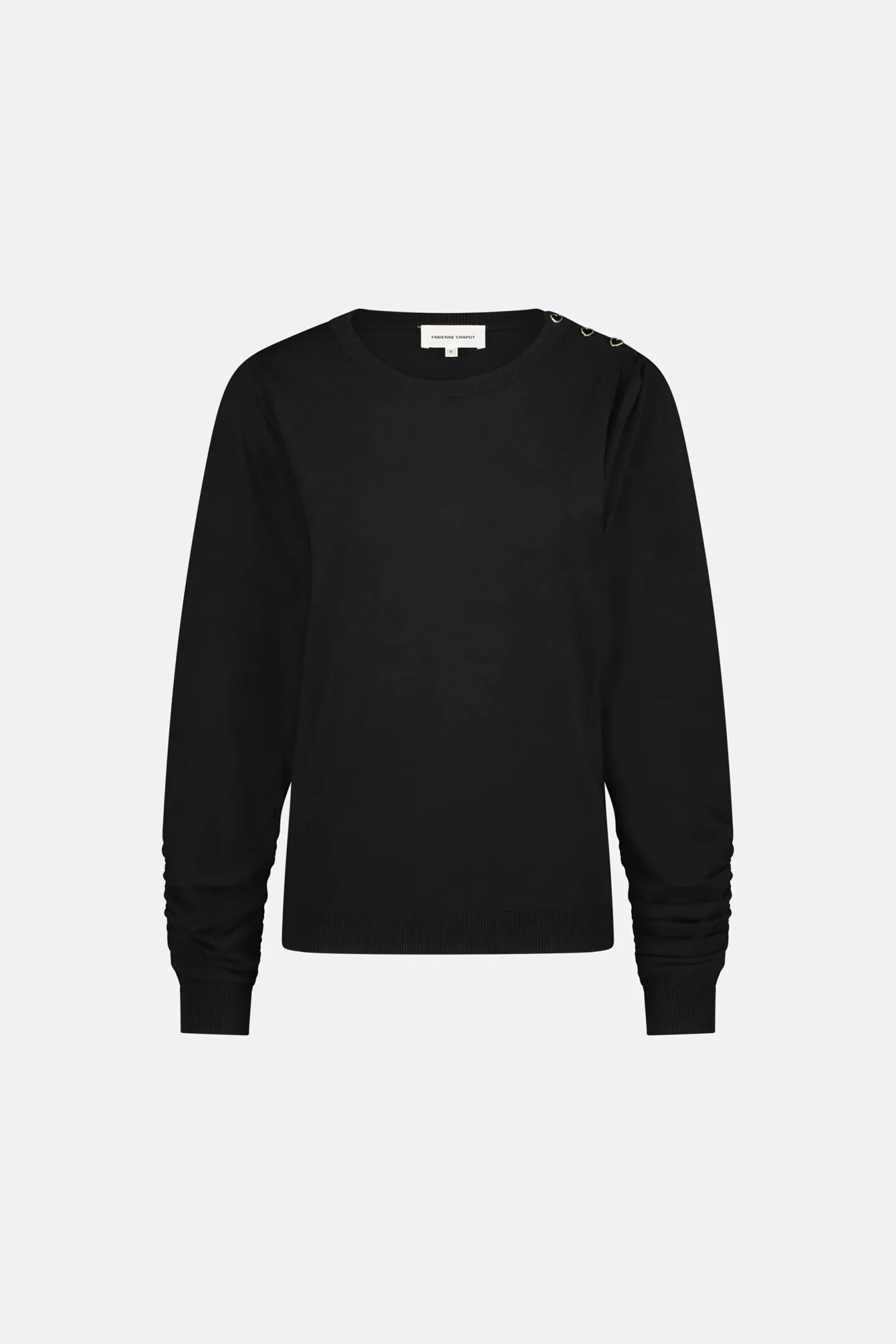 Molly Black Scrunch Pullover