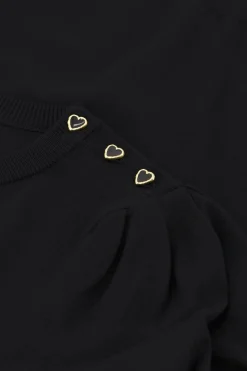 Molly Black Scrunch Pullover