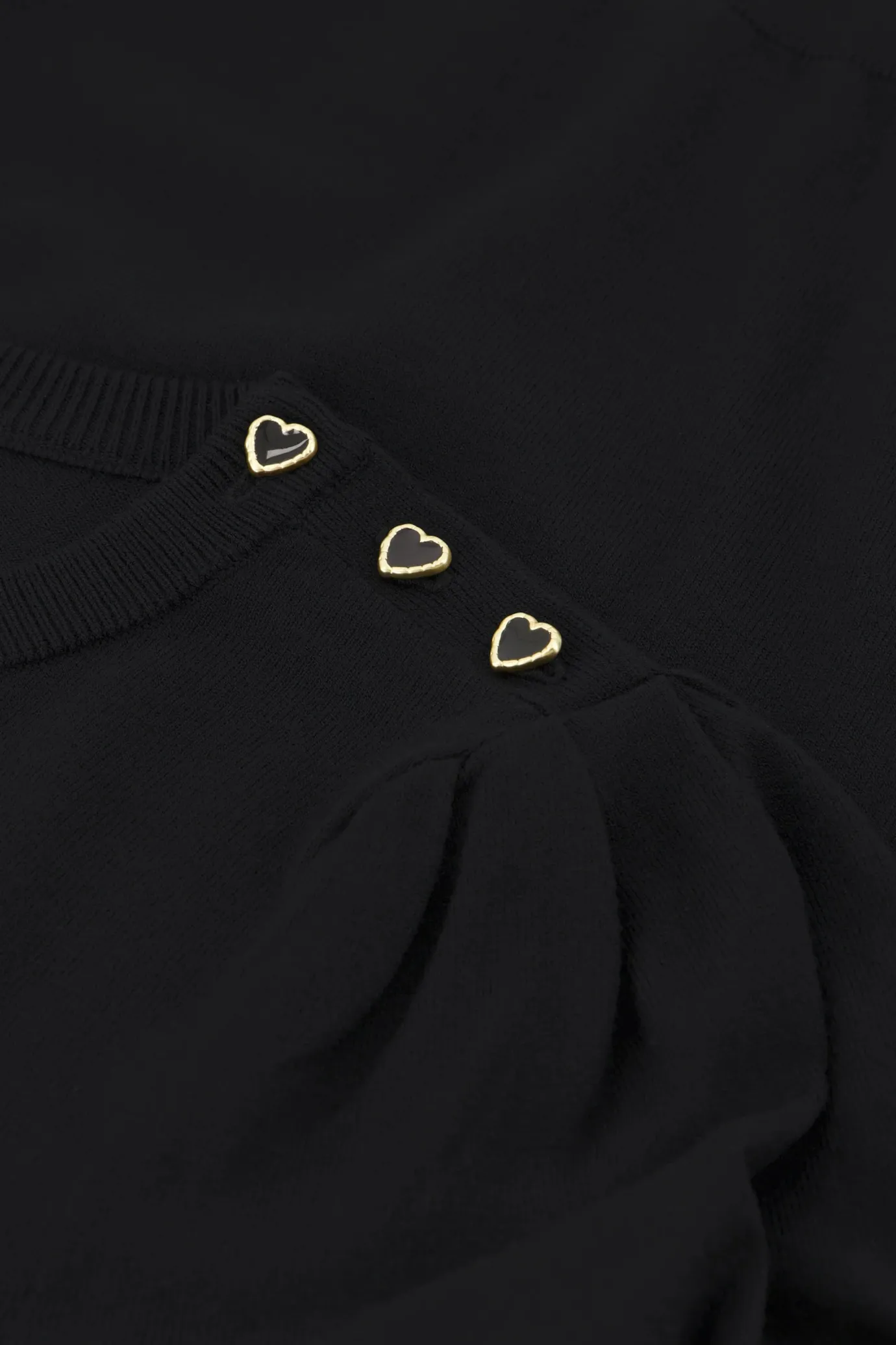 Molly Black Scrunch Pullover