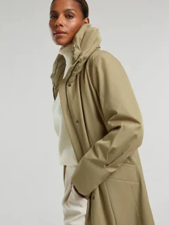 Molly Waterproof Pleated Clay Raincoat