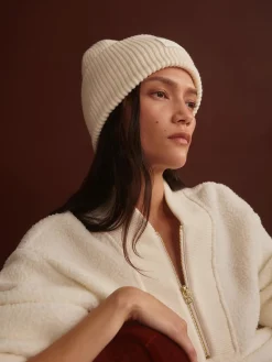 Mumford Ecru Cream Half-Zip Fleece