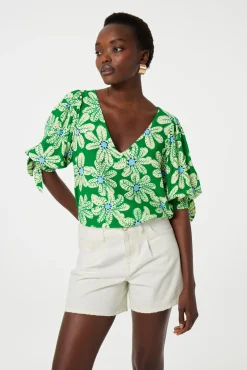 Nacha Green Glow Bali Palms Top