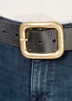 'Natalia' Black Belt With Gold Buckle