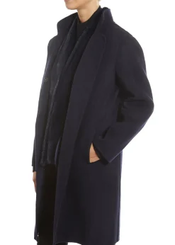 Navy 2 Piece Gilet and Coat with Mink Trim