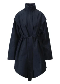 Navy Pinstripe Monsun Rainproof Coat