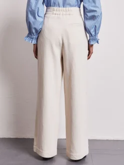 Nellie Ecru High Waisted Palazzo Trousers