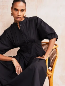 Nova Black Popplin Dress