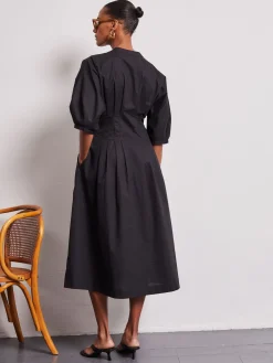 Nova Black Popplin Dress