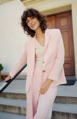 Nyan Pink Linen Blazer