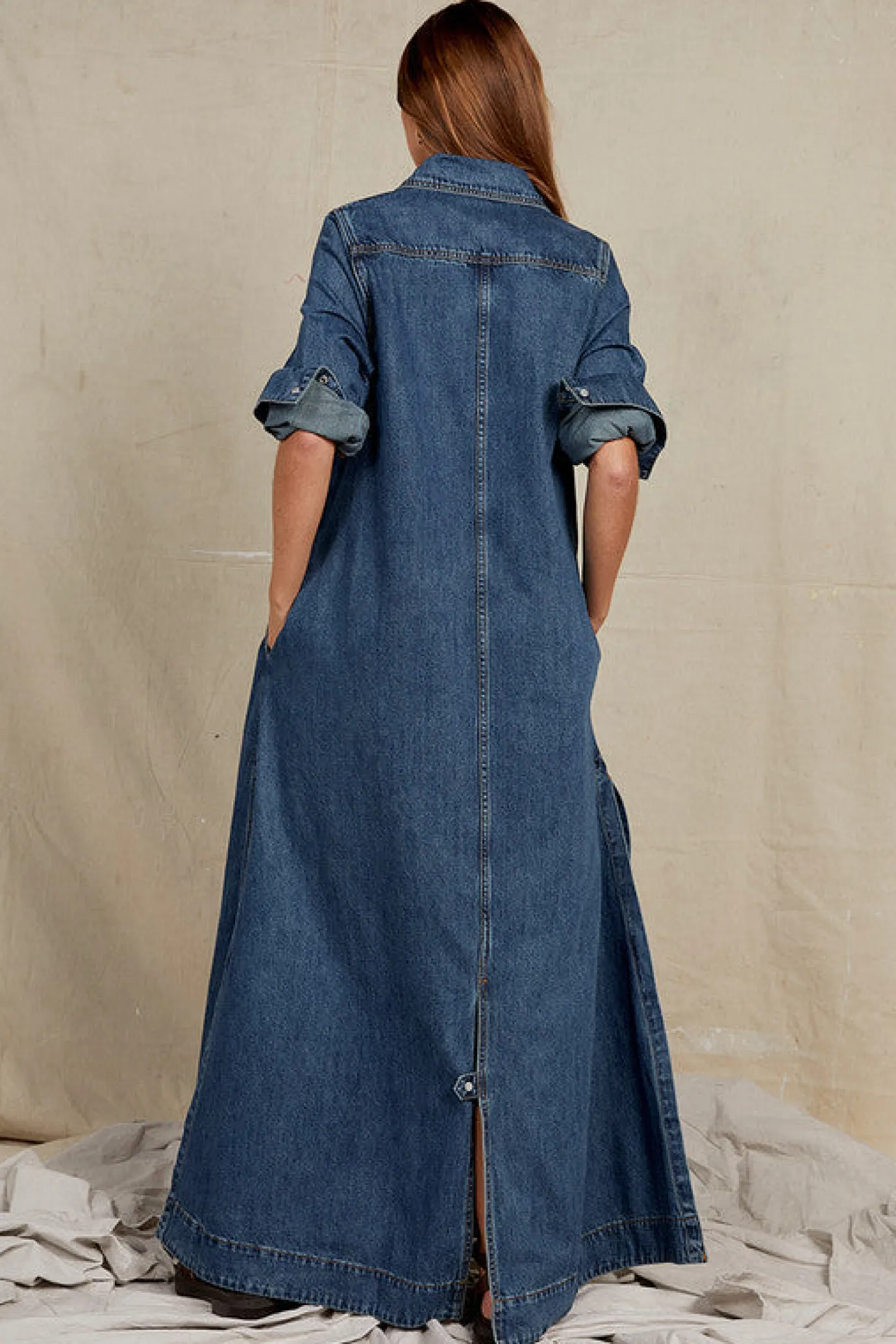 Opera Denim Maxi Dress