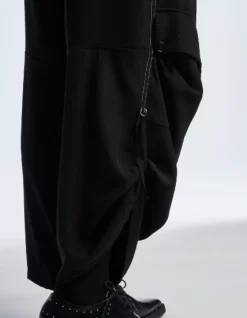 Outgoing Parachute Pants Black Tech Matte Satin