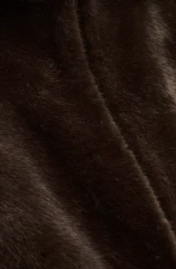 Pandy Faux Fur Jacket in Chocolate Brown