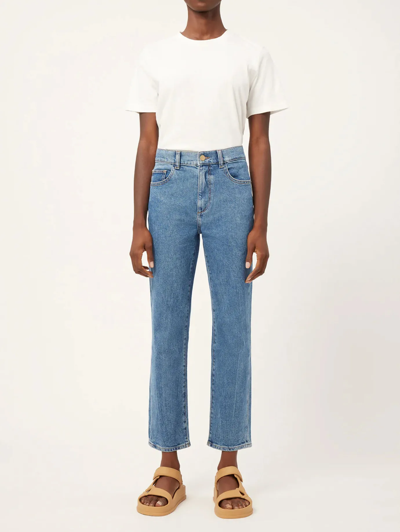 'Patti' Blue Rapid Vintage High Rise Straight Jeans