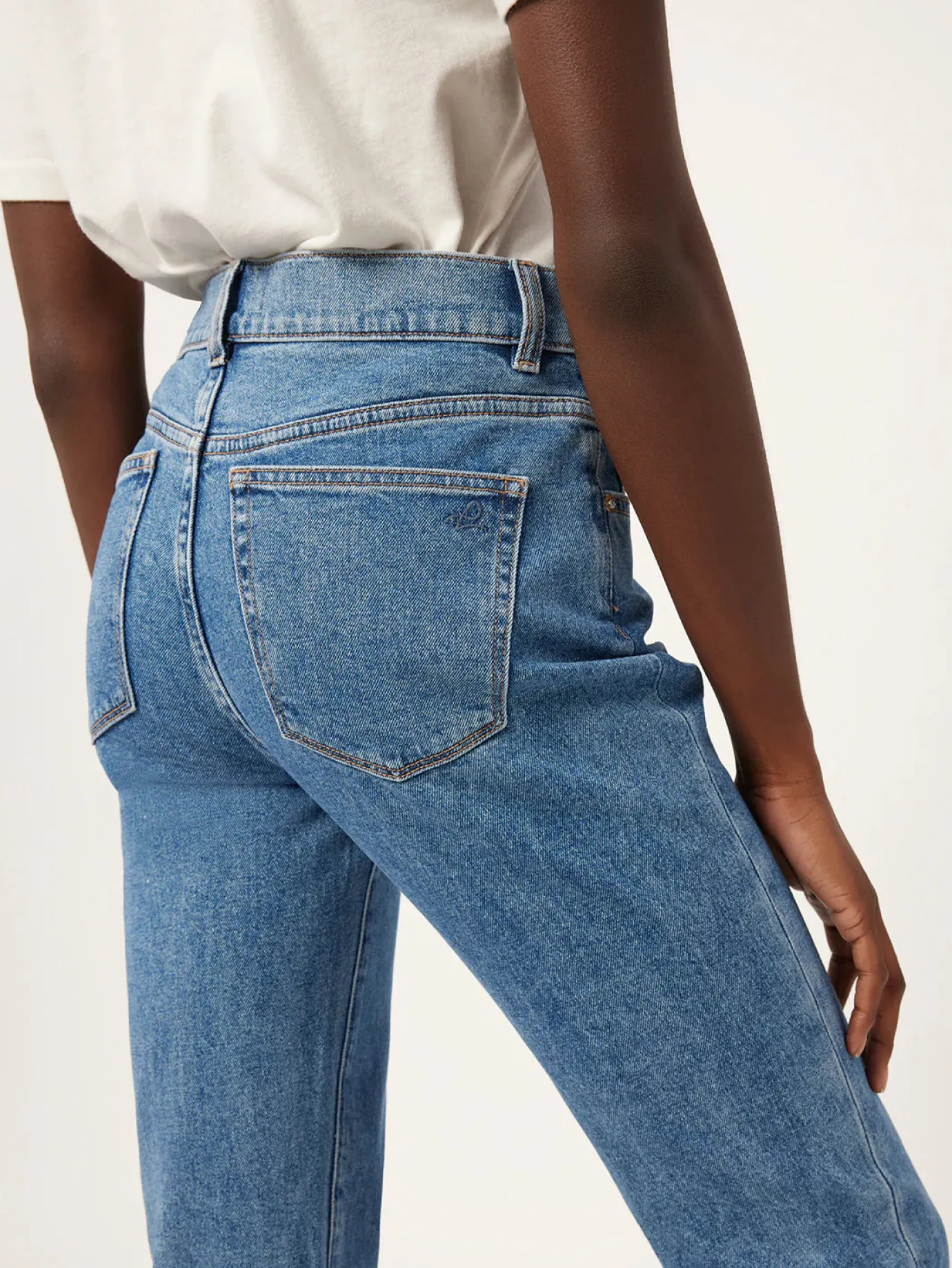 'Patti' Blue Rapid Vintage High Rise Straight Jeans