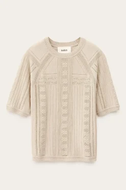 Philo Short Sleeve Beige Pullover