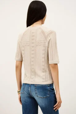 Philo Short Sleeve Beige Pullover