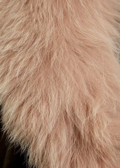 Pink Genuine Fox Fur Collar