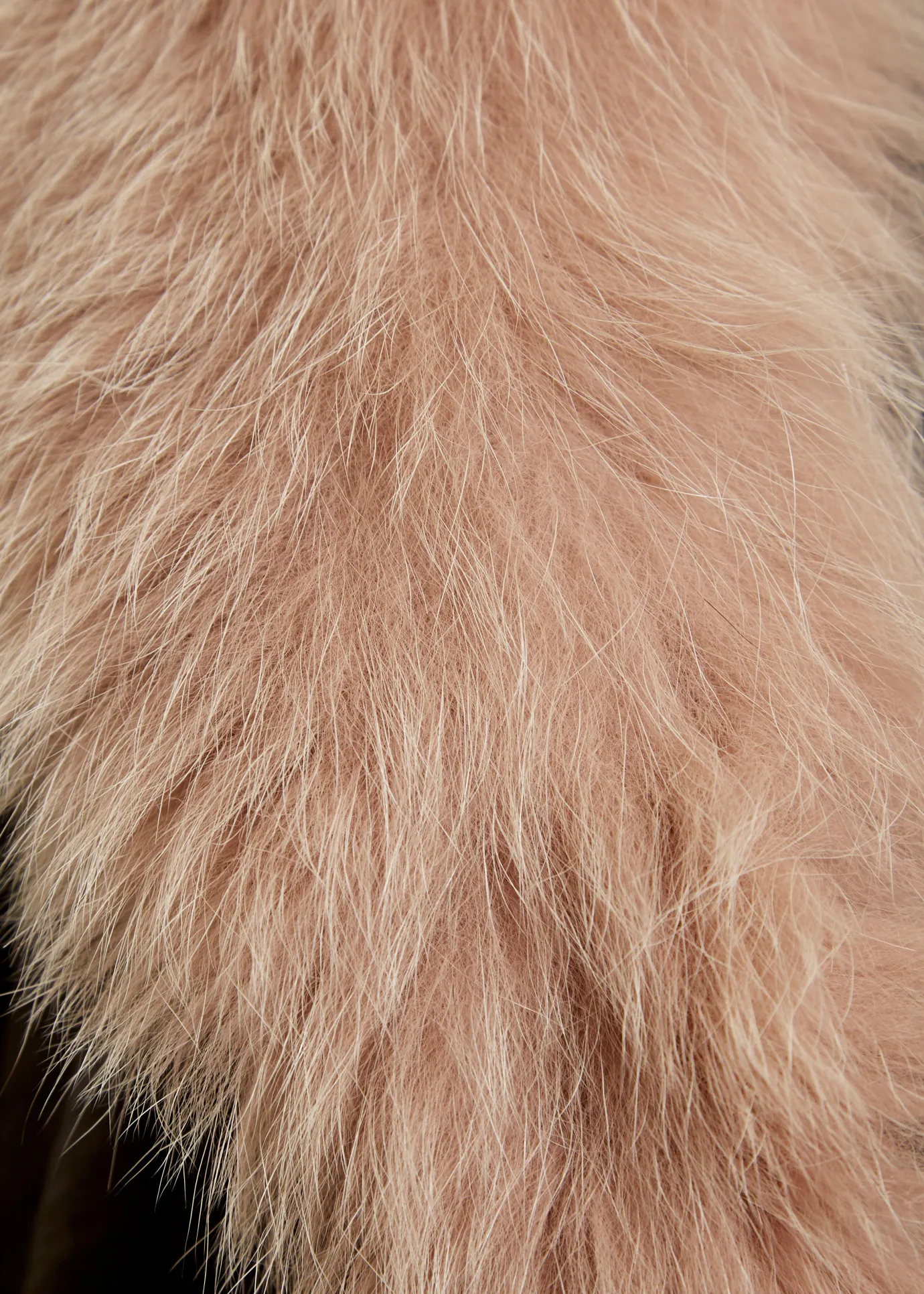 Pink Genuine Fox Fur Collar