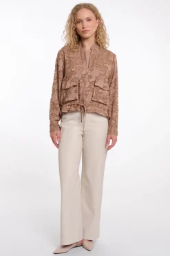 Priori Rosey Brown Zip Jacket