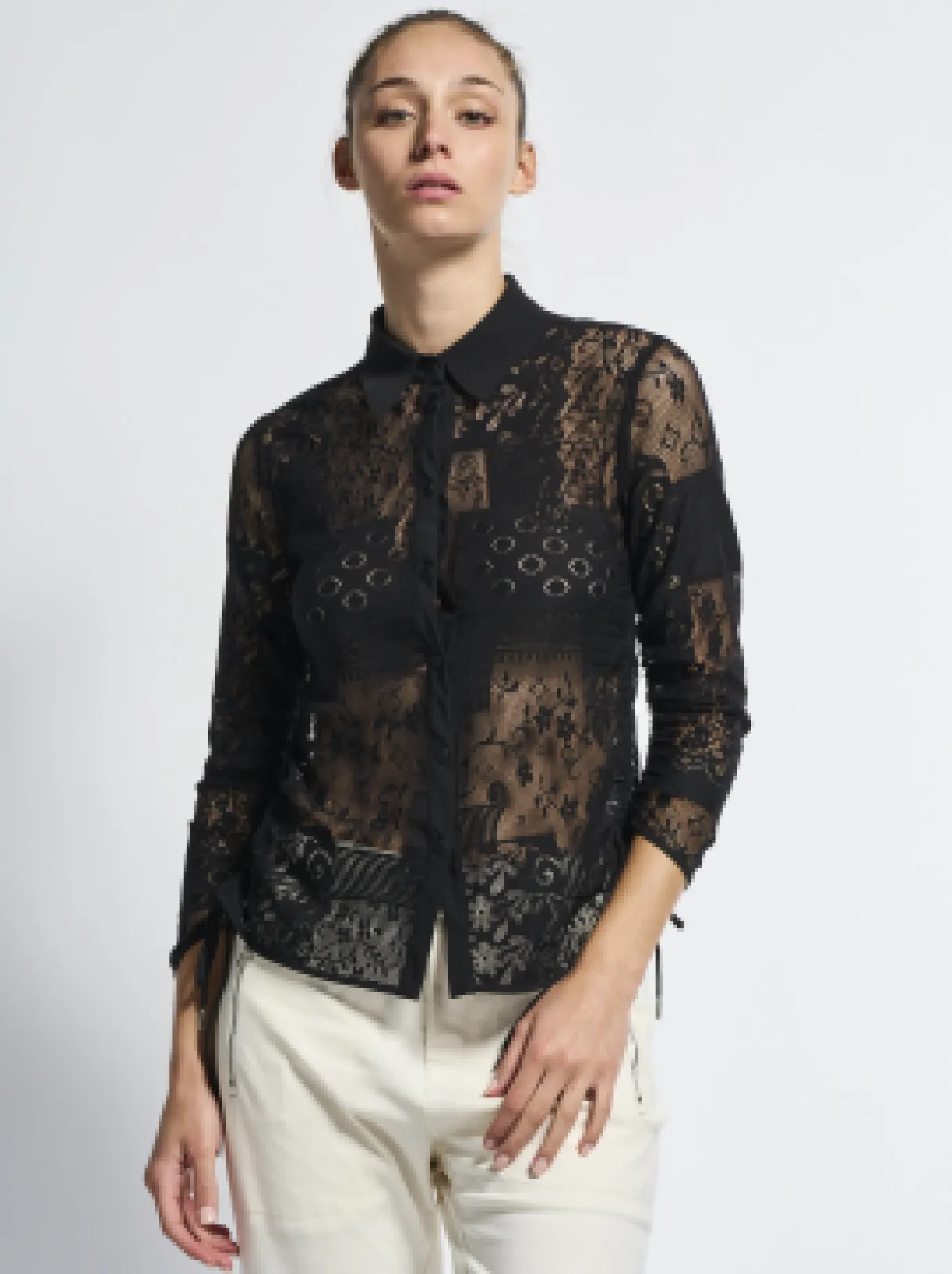 Pronounce Black Lace Shirt