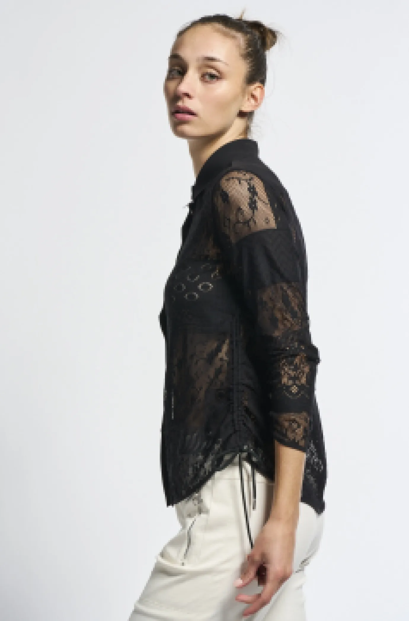 Pronounce Black Lace Shirt