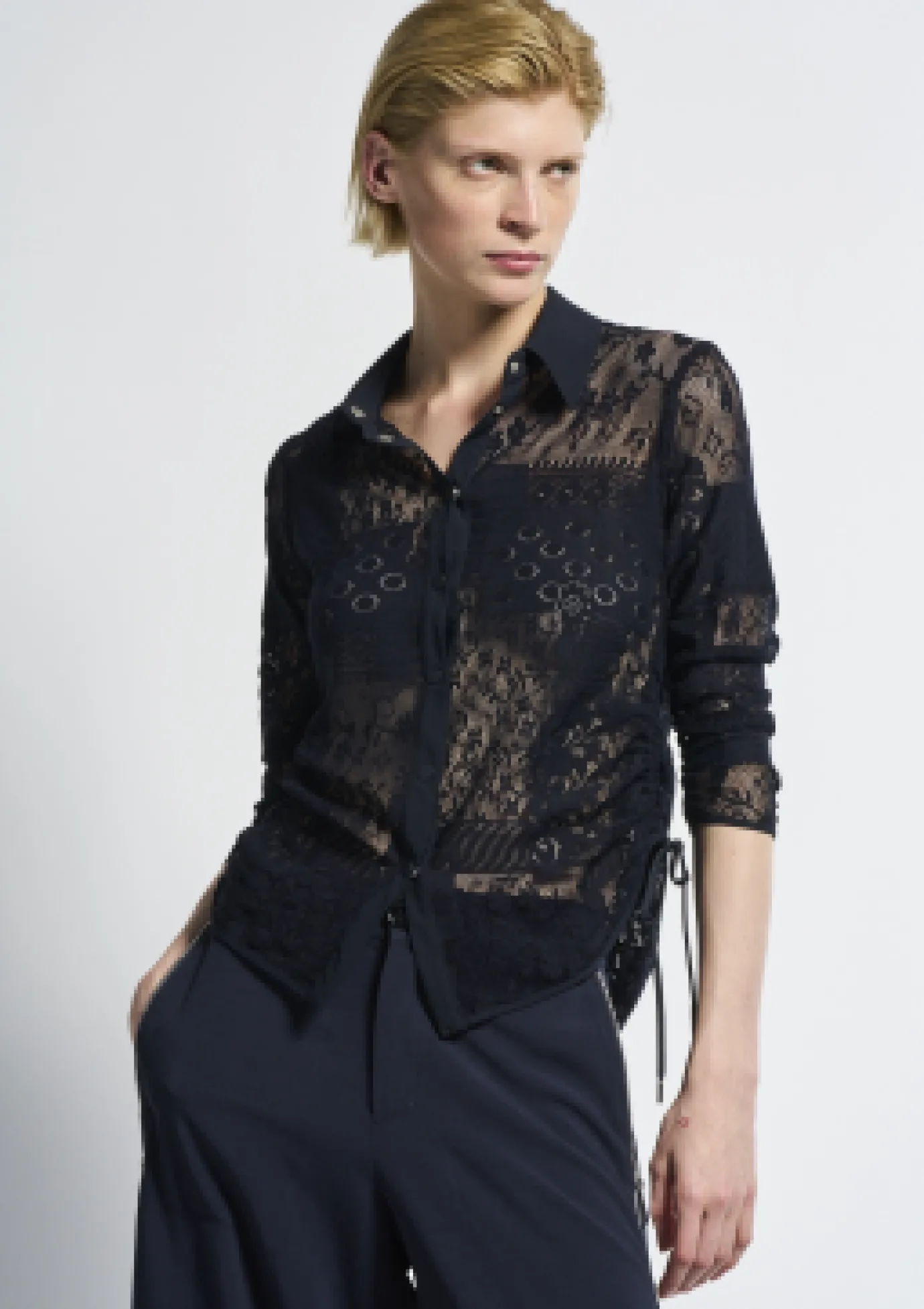 Pronounce Black Lace Shirt