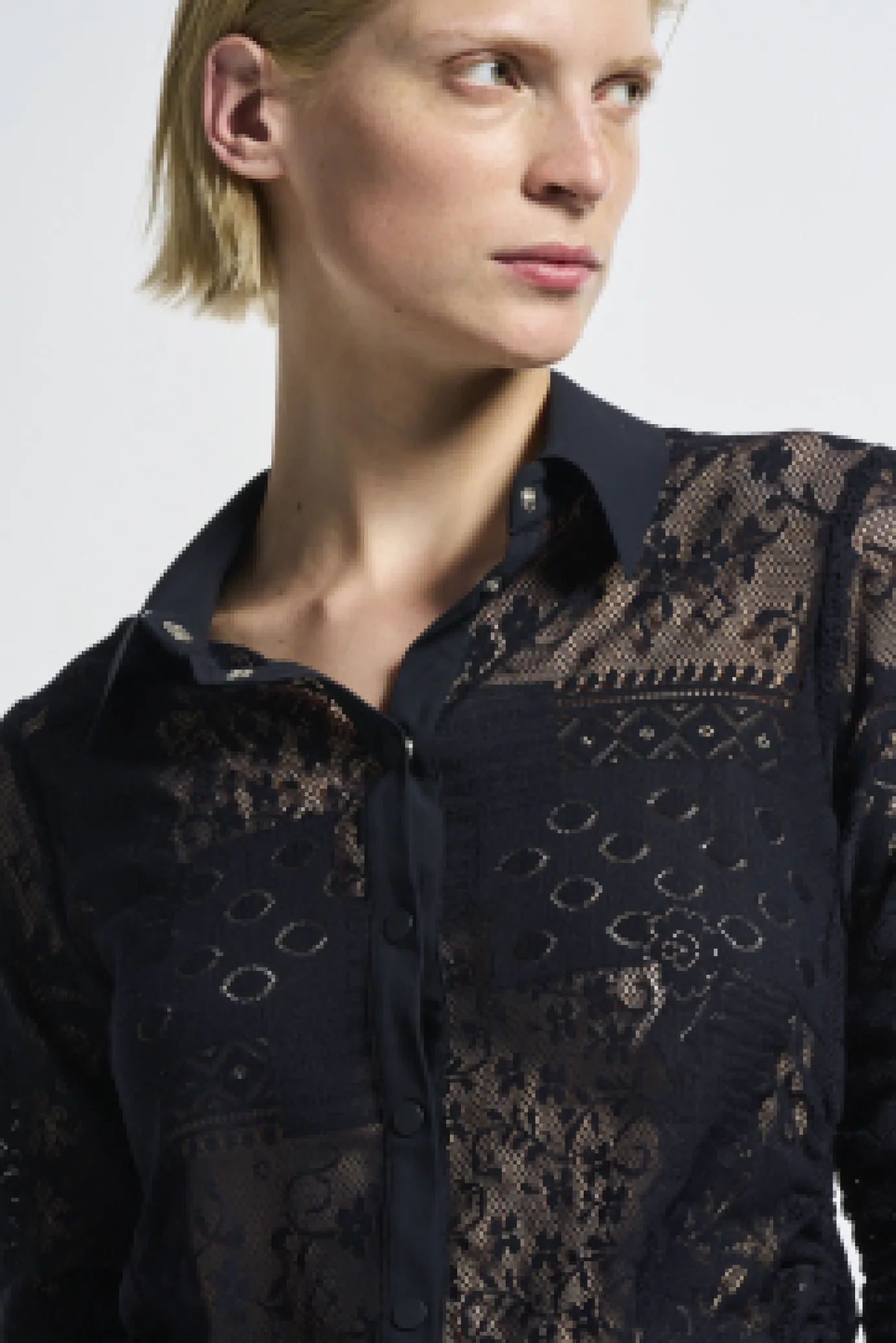 Pronounce Black Lace Shirt