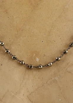 Pyrite Rosario Stone Necklace