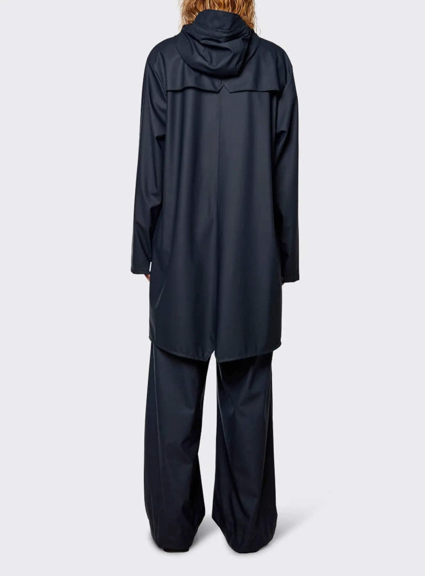 Rains Navy Long Jacket