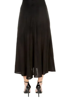 'Raleigh' Black Wrap Midi Skirt