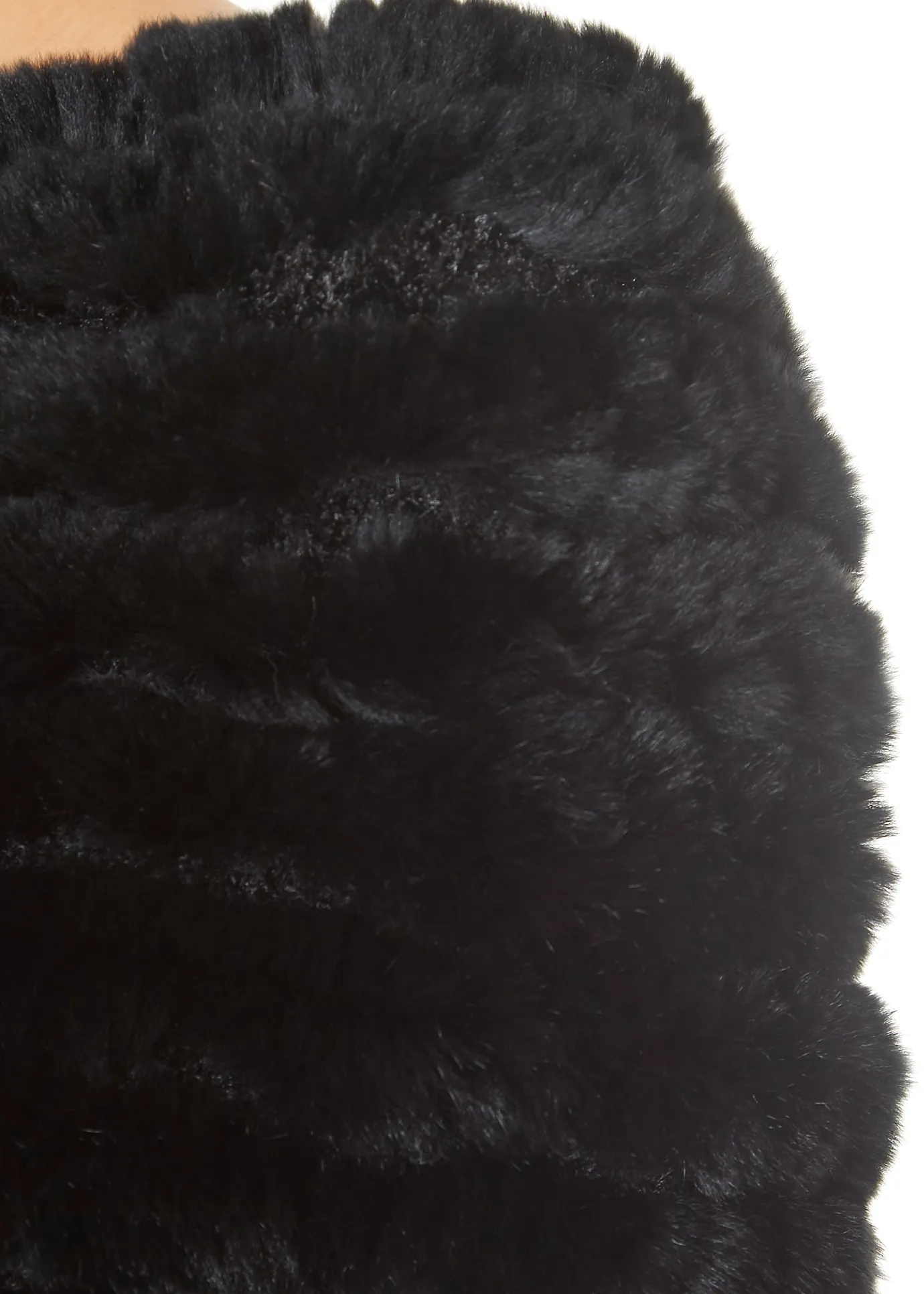 Real Rex Rabbit Fur Shoulder Snood Black