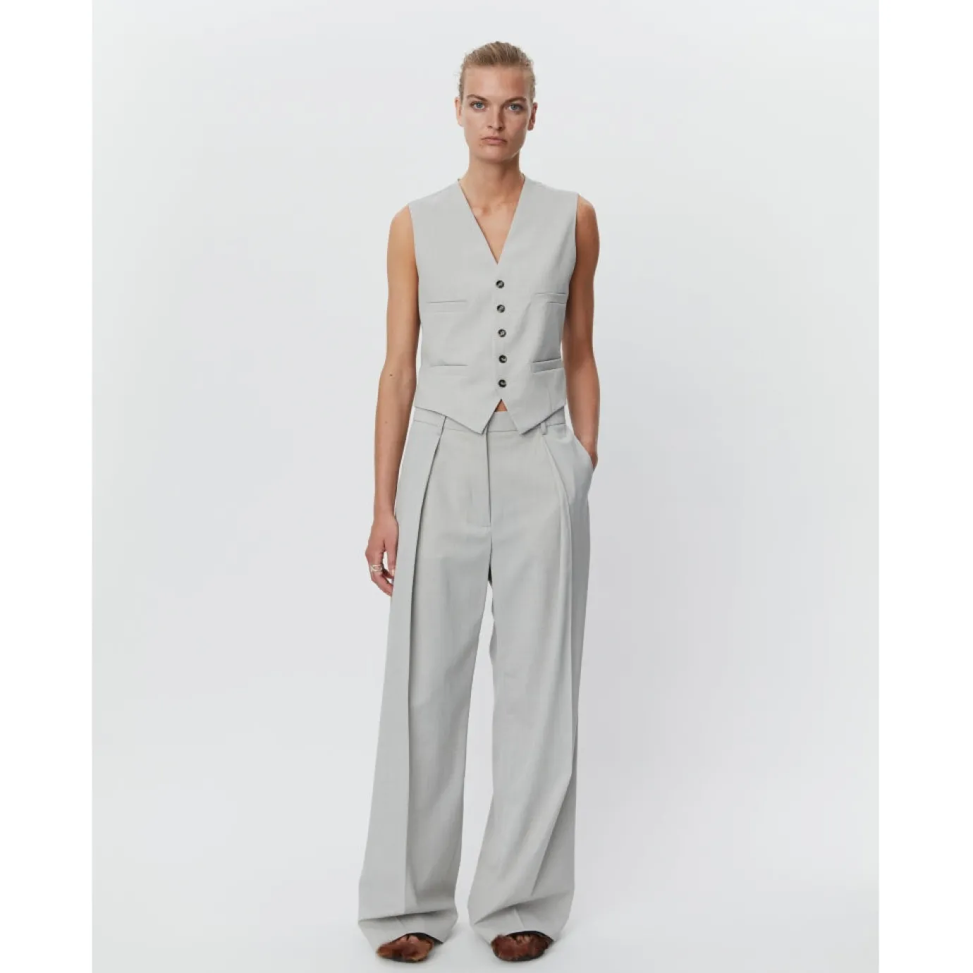 Ricardo Smoke Melange Classic Trousers