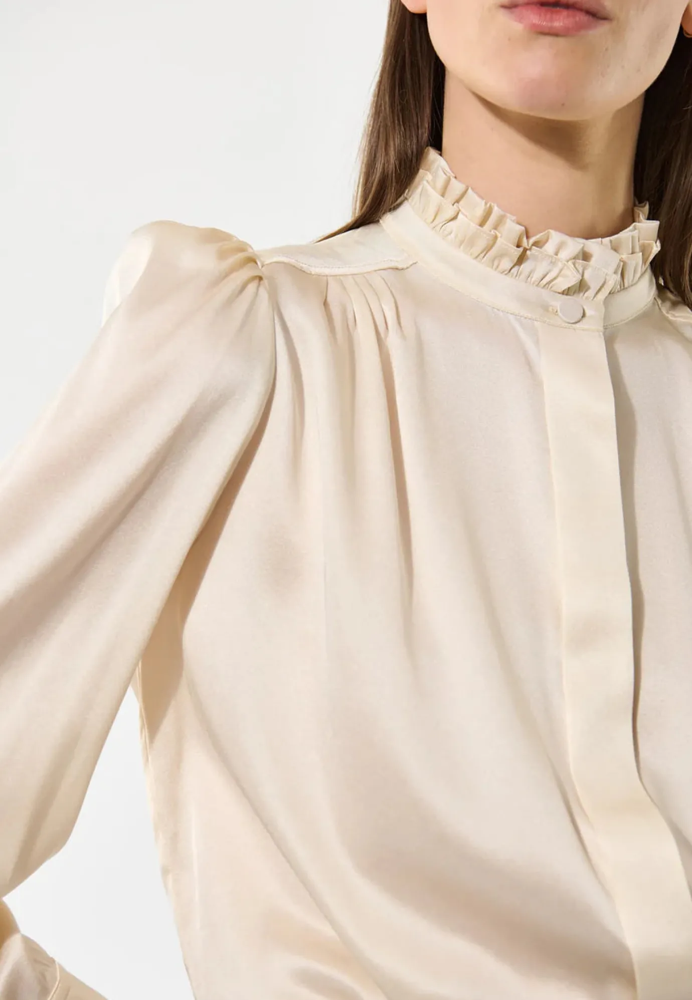 Roberta Antique Blouse with Ruffle