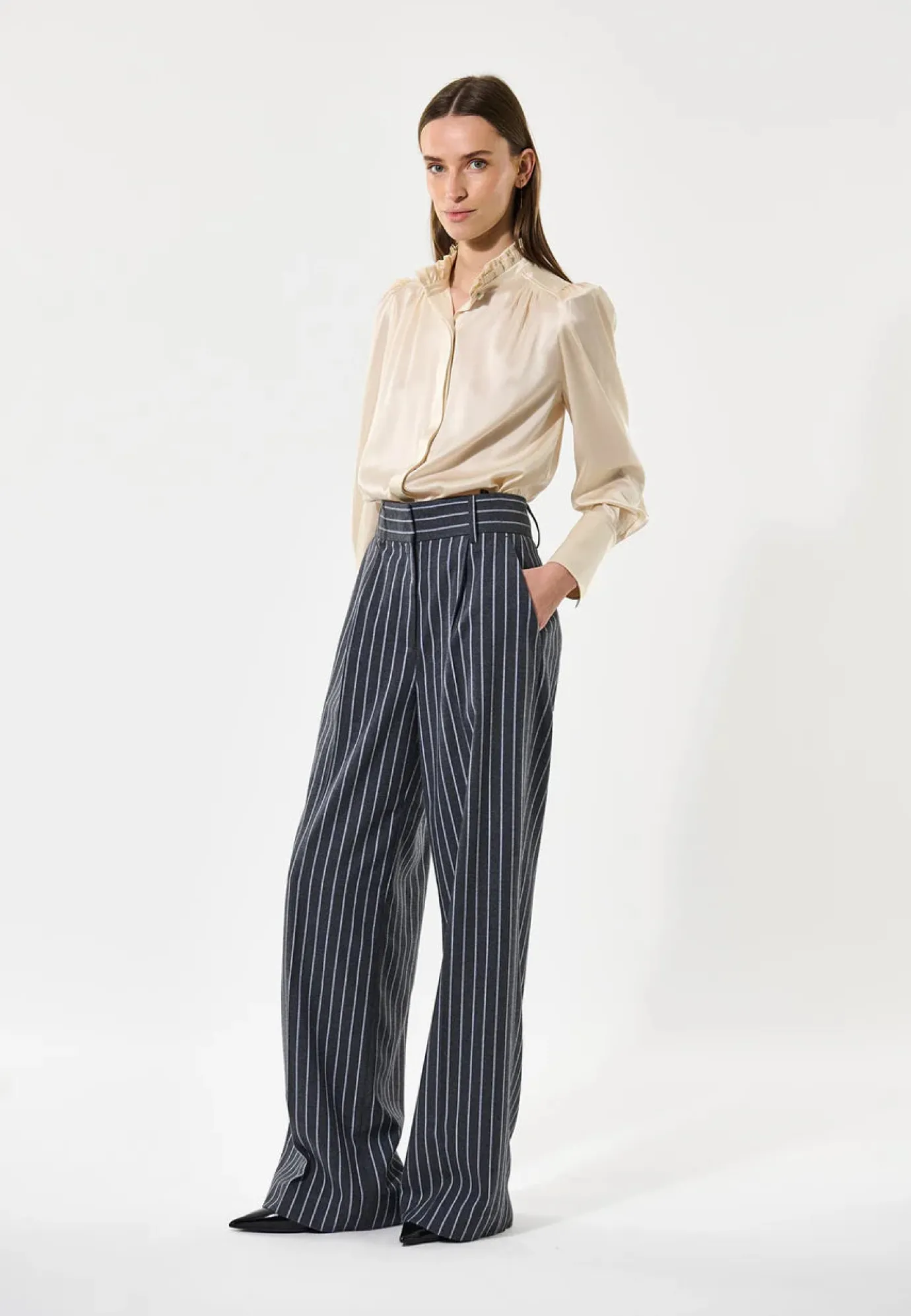 Roberta Antique Blouse with Ruffle