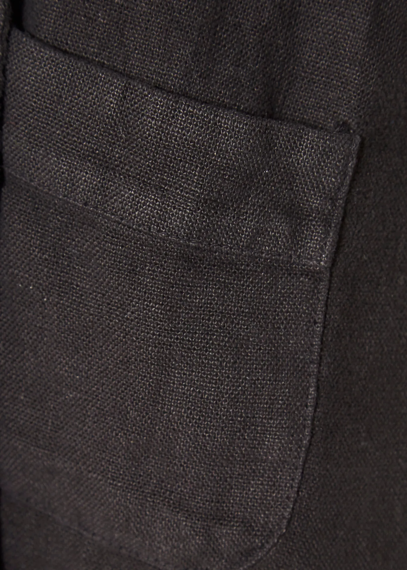 'Sadie' Heavy Black Linen Coat
