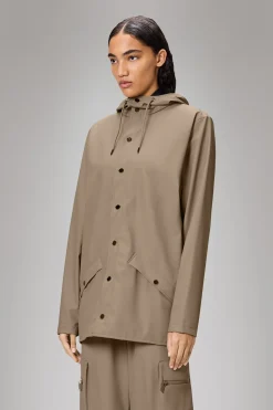 Short Rain Jacket In Beige