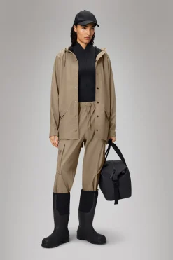 Short Rain Jacket In Beige