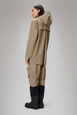 Short Rain Jacket In Beige