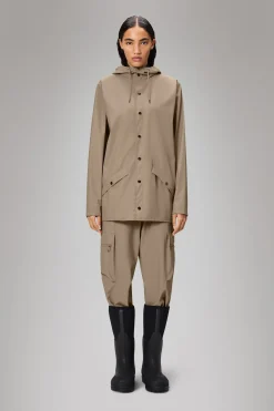 Short Rain Jacket In Beige