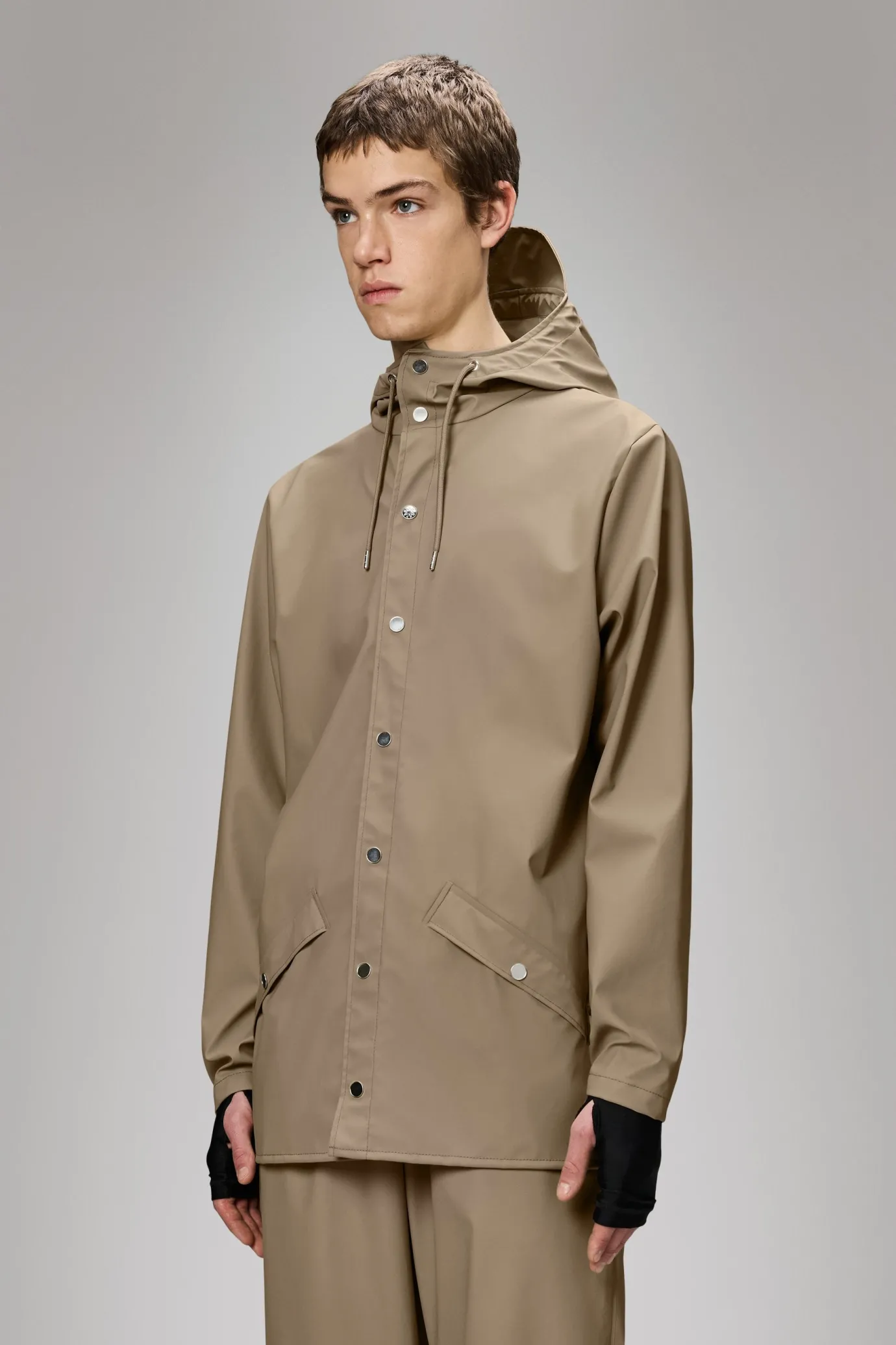 Short Rain Jacket In Beige