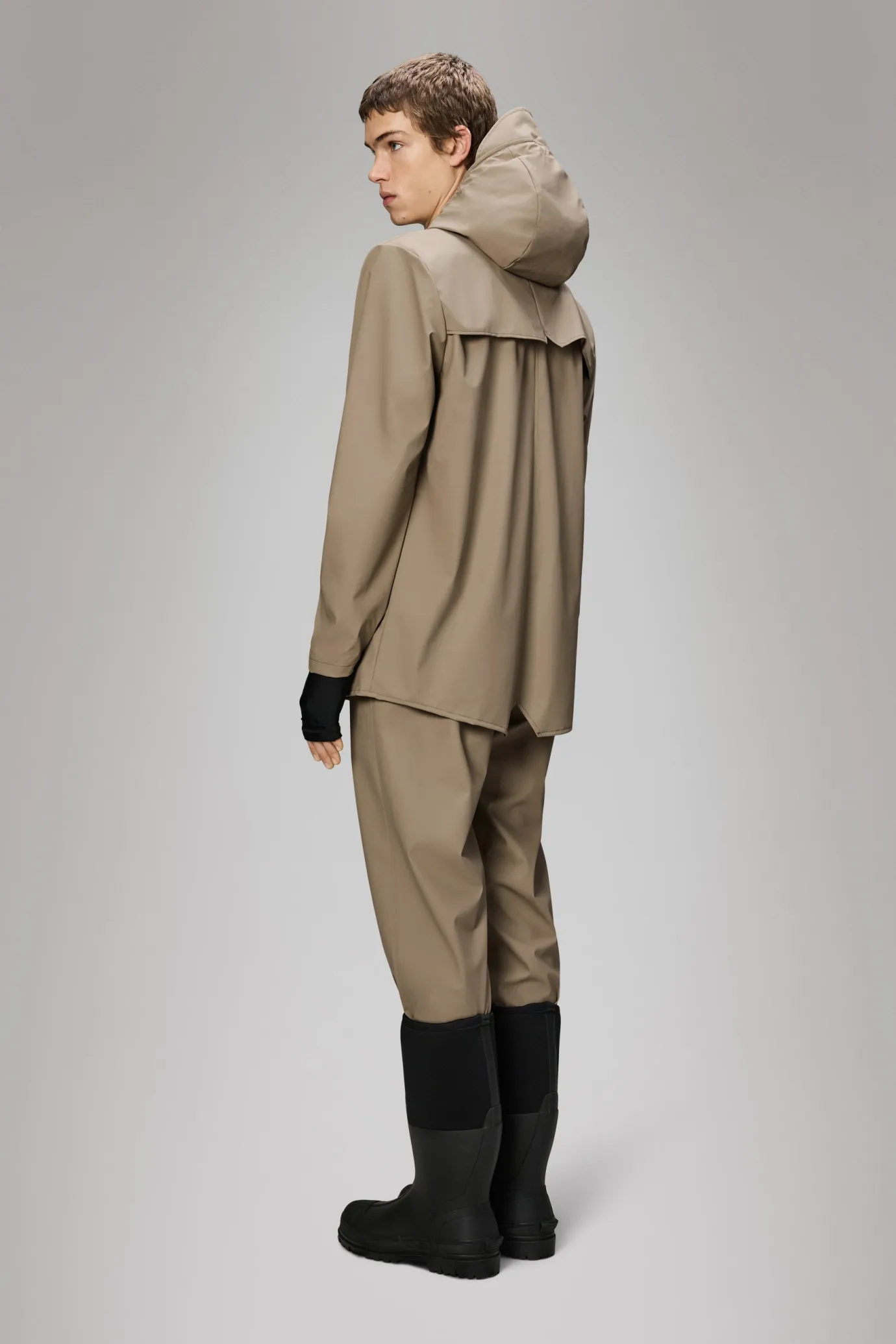 Short Rain Jacket In Beige