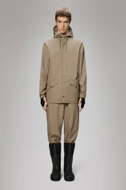 Short Rain Jacket In Beige