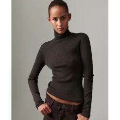 Sierra Merino Expresso Ribbed Polo Neck