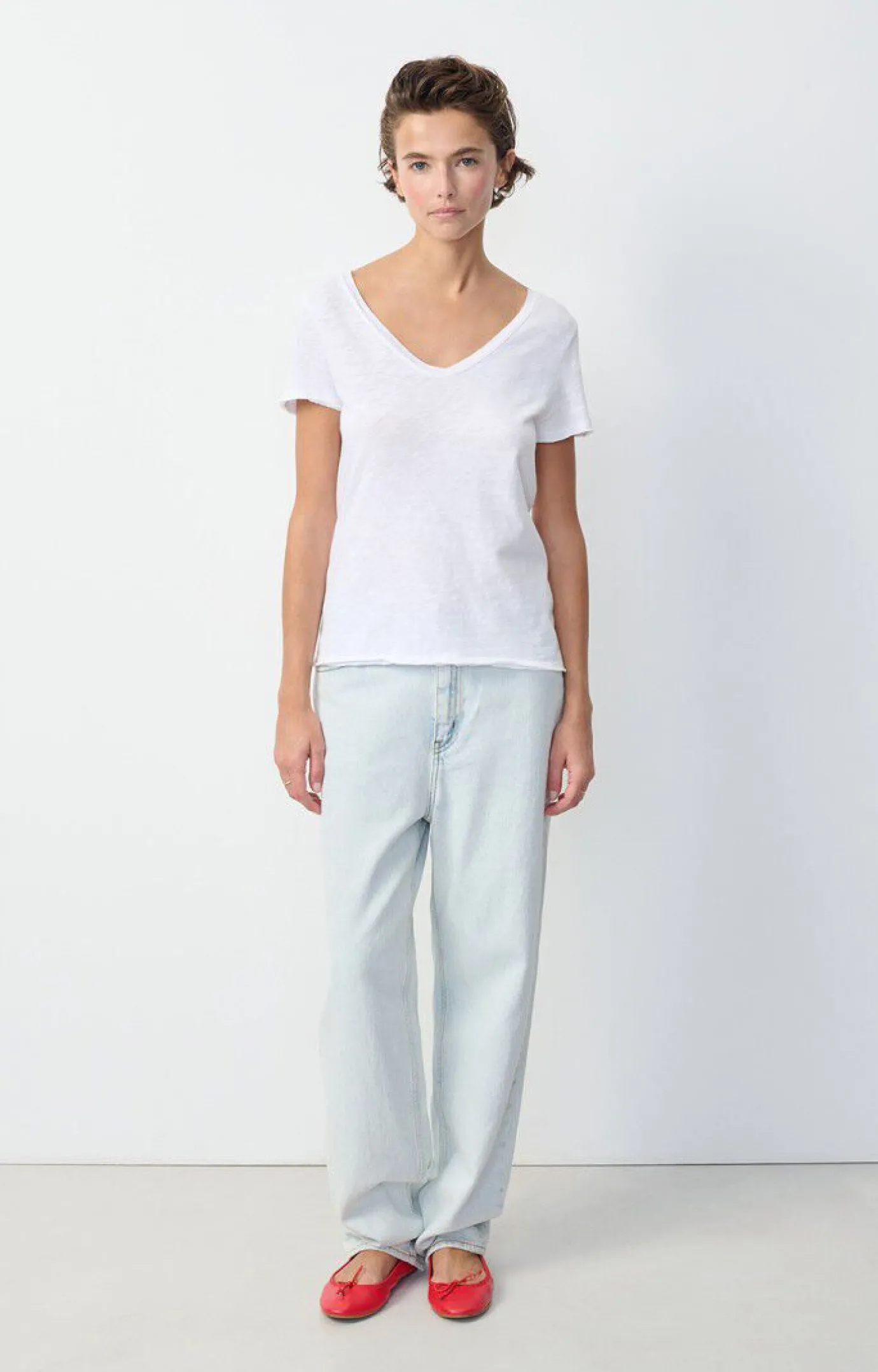 Sonoma Black V Neck Slub T Shirt