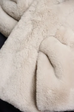 Stip Faux Fur Loop Scarf