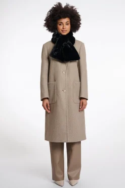 Stip Faux Fur Loop Scarf