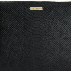 Uber Black Python Clutch Bag