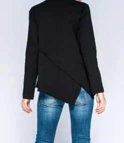 Wilt Round Neck Crossover Hem Lis Top In Black