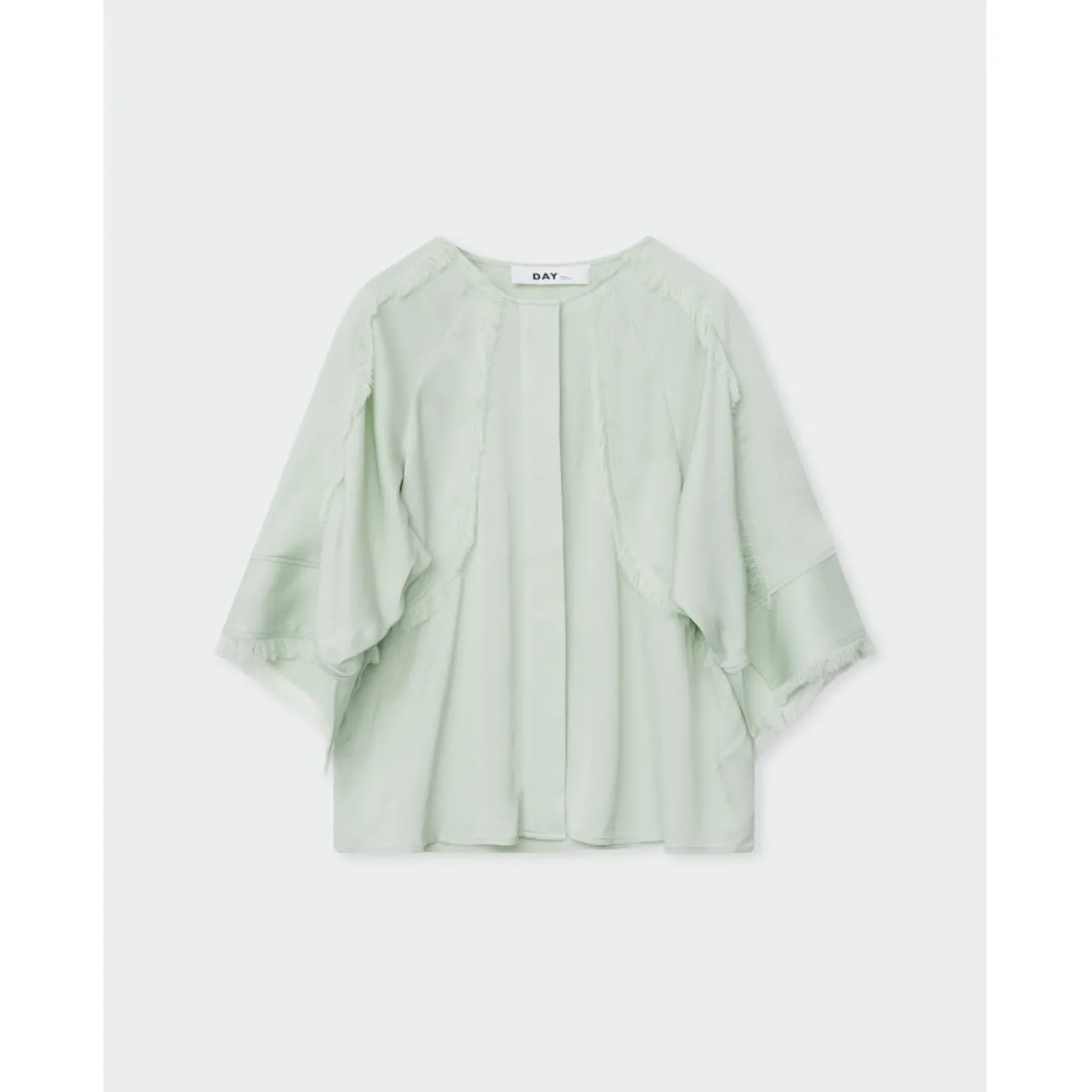 Zelie Green Lily Fringe Crepe Shirt