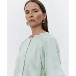 Zelie Green Lily Fringe Crepe Shirt